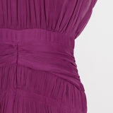 Stand Collar Sleeveless Chiffon Midi Dress