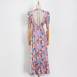 The Floral Print Backless Dress