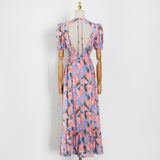 The Floral Print Backless Dress