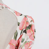 The Floral Print Backless Dress