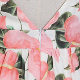 The Floral Print Backless Dress