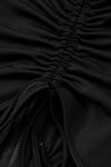 Zip Up Cutout Drawstring Detail Dress