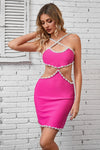 Pearl Trim Cutout Bandage Dress