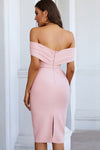 Off-Shoulder Back Slit Bandage Dress