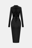 Zip Up Cutout Drawstring Detail Dress