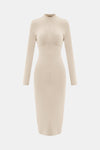 Zip Up Cutout Drawstring Detail Dress