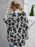 Leopard Pattern Fuzzy Cardigan