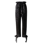 High Waist Bottom Bandage Sequin Pant