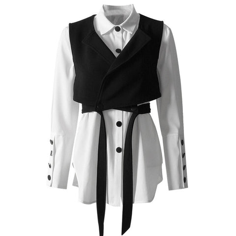 Stitch Robin Loose Two Piece Shirt