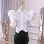 Green With Envy Vintage Ruffle Blouse