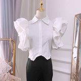 Green With Envy Vintage Ruffle Blouse