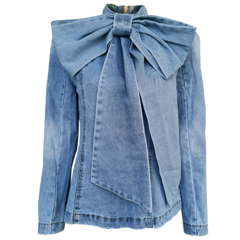 Dutchess Bow Denim Top