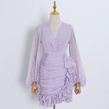 Ruched In Ruffles Dress