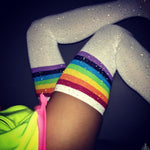 Glitter Over Knee  Rhinestones Socks