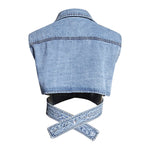 The Cross Up Denim Top