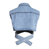The Cross Up Denim Top