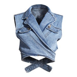 The Cross Up Denim Top