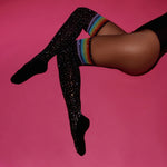 Glitter Over Knee  Rhinestones Socks