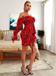 Abstract Print Mini Dress