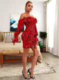 Abstract Print Mini Dress