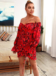 Abstract Print Mini Dress
