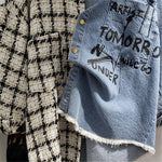 Tweed & Print Shirt