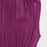 Stand Collar Sleeveless Chiffon Midi Dress