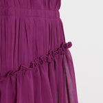 Stand Collar Sleeveless Chiffon Midi Dress