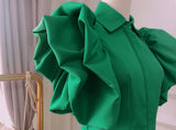 Green With Envy Vintage Ruffle Blouse
