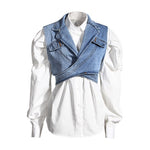 The Cross Up Denim Top