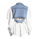 The Cross Up Denim Top