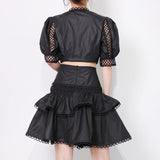 Lantern Sleeve Shirt / Ruffle Skirt Set