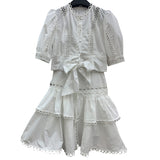 Lantern Sleeve Shirt / Ruffle Skirt Set