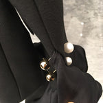 Ruffle & Sashes Blazer With Pearl Cufflink
