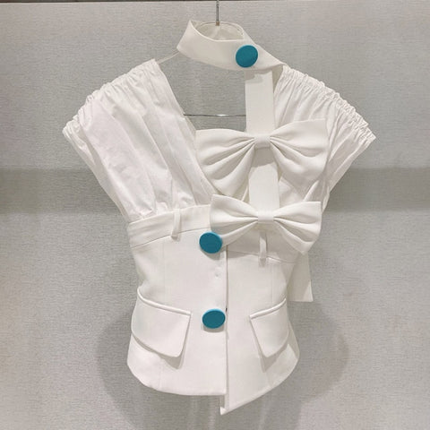 Halter Puff Blouse
