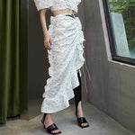 Shirring Side Split Skirt