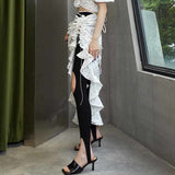 Shirring Side Split Skirt