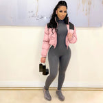 Color Block Puffer Jacket